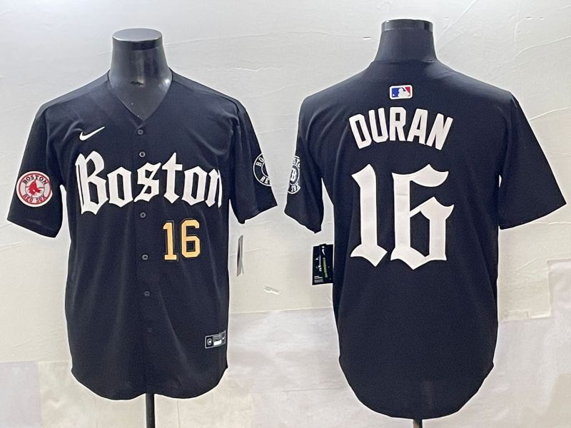 Men 2025 Boston Red Sox #16 Duran Black Five generations Joint Name Nike MLB Jersey style 9->boston red sox->MLB Jersey